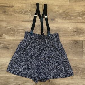 Vintage 90’s Spoiled Girls Black White Floral High Waist Shorts Y2K Suspender Sm